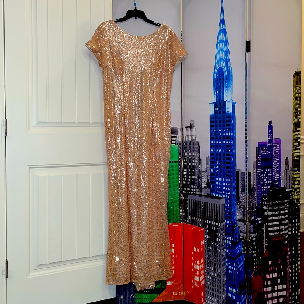 Gold sequence maxi dress 
Holidays cocktail events wedding
NEW no tags